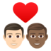 Couple With Heart: Man, Man, Light Skin Tone, Medium-dark Skin Tone Emoji Copy Paste ― 👨🏻‍❤️‍👨🏾 - joypixels