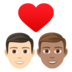 Couple With Heart: Man, Man, Light Skin Tone, Medium Skin Tone Emoji Copy Paste ― 👨🏻‍❤️‍👨🏽 - joypixels