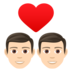 Couple With Heart: Man, Man, Light Skin Tone Emoji Copy Paste ― 👨🏻‍❤️‍👨🏻 - joypixels