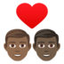 Couple With Heart: Man, Man, Medium-dark Skin Tone, Dark Skin Tone Emoji Copy Paste ― 👨🏾‍❤️‍👨🏿 - joypixels