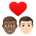 Couple With Heart: Man, Man, Medium-dark Skin Tone, Light Skin Tone Emoji Copy Paste ― 👨🏾‍❤️‍👨🏻 - joypixels