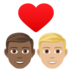 Couple With Heart: Man, Man, Medium-dark Skin Tone, Medium-light Skin Tone Emoji Copy Paste ― 👨🏾‍❤️‍👨🏼 - joypixels