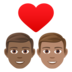 Couple With Heart: Man, Man, Medium-dark Skin Tone, Medium Skin Tone Emoji Copy Paste ― 👨🏾‍❤️‍👨🏽 - joypixels
