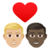 Couple With Heart: Man, Man, Medium-light Skin Tone, Dark Skin Tone Emoji Copy Paste ― 👨🏼‍❤️‍👨🏿 - joypixels