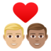 Couple With Heart: Man, Man, Medium-light Skin Tone, Medium Skin Tone Emoji Copy Paste ― 👨🏼‍❤️‍👨🏽 - joypixels