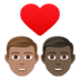 Couple With Heart: Man, Man, Medium Skin Tone, Dark Skin Tone Emoji Copy Paste ― 👨🏽‍❤️‍👨🏿 - joypixels