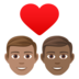 Couple With Heart: Man, Man, Medium Skin Tone, Medium-dark Skin Tone Emoji Copy Paste ― 👨🏽‍❤️‍👨🏾 - joypixels