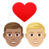 Couple With Heart: Man, Man, Medium Skin Tone, Medium-light Skin Tone Emoji Copy Paste ― 👨🏽‍❤️‍👨🏼 - joypixels