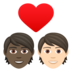 Couple With Heart: Person, Person, Dark Skin Tone, Light Skin Tone Emoji Copy Paste ― 🧑🏿‍❤️‍🧑🏻 - joypixels