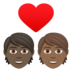 Couple With Heart: Person, Person, Dark Skin Tone, Medium-dark Skin Tone Emoji Copy Paste ― 🧑🏿‍❤️‍🧑🏾 - joypixels