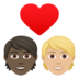 Couple With Heart: Person, Person, Dark Skin Tone, Medium-light Skin Tone Emoji Copy Paste ― 🧑🏿‍❤️‍🧑🏼 - joypixels