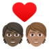 Couple With Heart: Person, Person, Dark Skin Tone, Medium Skin Tone Emoji Copy Paste ― 🧑🏿‍❤️‍🧑🏽 - joypixels