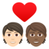 Couple With Heart: Person, Person, Light Skin Tone, Medium-dark Skin Tone Emoji Copy Paste ― 🧑🏻‍❤️‍🧑🏾 - joypixels