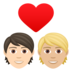 Couple With Heart: Person, Person, Light Skin Tone, Medium-light Skin Tone Emoji Copy Paste ― 🧑🏻‍❤️‍🧑🏼 - joypixels