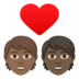 Couple With Heart: Person, Person, Medium-dark Skin Tone, Dark Skin Tone Emoji Copy Paste ― 🧑🏾‍❤️‍🧑🏿 - joypixels