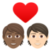 Couple With Heart: Person, Person, Medium-dark Skin Tone, Light Skin Tone Emoji Copy Paste ― 🧑🏾‍❤️‍🧑🏻 - joypixels