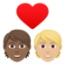 Couple With Heart: Person, Person, Medium-dark Skin Tone, Medium-light Skin Tone Emoji Copy Paste ― 🧑🏾‍❤️‍🧑🏼 - joypixels