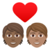 Couple With Heart: Person, Person, Medium-dark Skin Tone, Medium Skin Tone Emoji Copy Paste ― 🧑🏾‍❤️‍🧑🏽 - joypixels