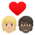Couple With Heart: Person, Person, Medium-light Skin Tone, Dark Skin Tone Emoji Copy Paste ― 🧑🏼‍❤️‍🧑🏿 - joypixels