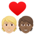 Couple With Heart: Person, Person, Medium-light Skin Tone, Medium-dark Skin Tone Emoji Copy Paste ― 🧑🏼‍❤️‍🧑🏾 - joypixels
