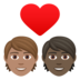 Couple With Heart: Person, Person, Medium Skin Tone, Dark Skin Tone Emoji Copy Paste ― 🧑🏽‍❤️‍🧑🏿 - joypixels