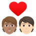 Couple With Heart: Person, Person, Medium Skin Tone, Light Skin Tone Emoji Copy Paste ― 🧑🏽‍❤️‍🧑🏻 - joypixels