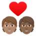 Couple With Heart: Person, Person, Medium Skin Tone, Medium-dark Skin Tone Emoji Copy Paste ― 🧑🏽‍❤️‍🧑🏾 - joypixels