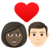 Couple With Heart: Woman, Man, Dark Skin Tone, Light Skin Tone Emoji Copy Paste ― 👩🏿‍❤️‍👨🏻 - joypixels