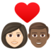 Couple With Heart: Woman, Man, Light Skin Tone, Medium-dark Skin Tone Emoji Copy Paste ― 👩🏻‍❤️‍👨🏾 - joypixels