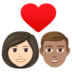 Couple With Heart: Woman, Man, Light Skin Tone, Medium Skin Tone Emoji Copy Paste ― 👩🏻‍❤️‍👨🏽 - joypixels