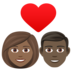Couple With Heart: Woman, Man, Medium-dark Skin Tone, Dark Skin Tone Emoji Copy Paste ― 👩🏾‍❤️‍👨🏿 - joypixels