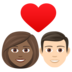 Couple With Heart: Woman, Man, Medium-dark Skin Tone, Light Skin Tone Emoji Copy Paste ― 👩🏾‍❤️‍👨🏻 - joypixels