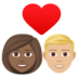 Couple With Heart: Woman, Man, Medium-dark Skin Tone, Medium-light Skin Tone Emoji Copy Paste ― 👩🏾‍❤️‍👨🏼 - joypixels