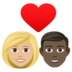 Couple With Heart: Woman, Man, Medium-light Skin Tone, Dark Skin Tone Emoji Copy Paste ― 👩🏼‍❤️‍👨🏿 - joypixels