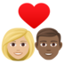 Couple With Heart: Woman, Man, Medium-light Skin Tone, Medium-dark Skin Tone Emoji Copy Paste ― 👩🏼‍❤️‍👨🏾 - joypixels