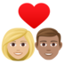 Couple With Heart: Woman, Man, Medium-light Skin Tone, Medium Skin Tone Emoji Copy Paste ― 👩🏼‍❤️‍👨🏽 - joypixels