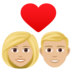 Couple With Heart: Woman, Man, Medium-light Skin Tone Emoji Copy Paste ― 👩🏼‍❤️‍👨🏼 - joypixels