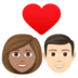 Couple With Heart: Woman, Man, Medium Skin Tone, Light Skin Tone Emoji Copy Paste ― 👩🏽‍❤️‍👨🏻 - joypixels