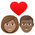 Couple With Heart: Woman, Man, Medium Skin Tone, Medium-dark Skin Tone Emoji Copy Paste ― 👩🏽‍❤️‍👨🏾 - joypixels