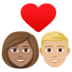 Couple With Heart: Woman, Man, Medium Skin Tone, Medium-light Skin Tone Emoji Copy Paste ― 👩🏽‍❤️‍👨🏼 - joypixels