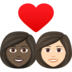 Couple With Heart: Woman, Woman, Dark Skin Tone, Light Skin Tone Emoji Copy Paste ― 👩🏿‍❤️‍👩🏻 - joypixels