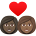 Couple With Heart: Woman, Woman, Dark Skin Tone, Medium-dark Skin Tone Emoji Copy Paste ― 👩🏿‍❤️‍👩🏾 - joypixels