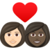 Couple With Heart: Woman, Woman, Light Skin Tone, Dark Skin Tone Emoji Copy Paste ― 👩🏻‍❤️‍👩🏿 - joypixels