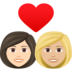 Couple With Heart: Woman, Woman, Light Skin Tone, Medium-light Skin Tone Emoji Copy Paste ― 👩🏻‍❤️‍👩🏼 - joypixels