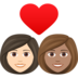 Couple With Heart: Woman, Woman, Light Skin Tone, Medium Skin Tone Emoji Copy Paste ― 👩🏻‍❤️‍👩🏽 - joypixels