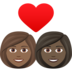 Couple With Heart: Woman, Woman, Medium-dark Skin Tone, Dark Skin Tone Emoji Copy Paste ― 👩🏾‍❤️‍👩🏿 - joypixels