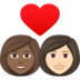 Couple With Heart: Woman, Woman, Medium-dark Skin Tone, Light Skin Tone Emoji Copy Paste ― 👩🏾‍❤️‍👩🏻 - joypixels