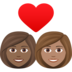 Couple With Heart: Woman, Woman, Medium-dark Skin Tone, Medium Skin Tone Emoji Copy Paste ― 👩🏾‍❤️‍👩🏽 - joypixels