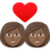 Couple With Heart: Woman, Woman, Medium-dark Skin Tone Emoji Copy Paste ― 👩🏾‍❤️‍👩🏾 - joypixels