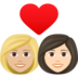 Couple With Heart: Woman, Woman, Medium-light Skin Tone, Light Skin Tone Emoji Copy Paste ― 👩🏼‍❤️‍👩🏻 - joypixels